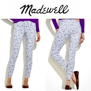 MADEWELL blue floral stretch jeans